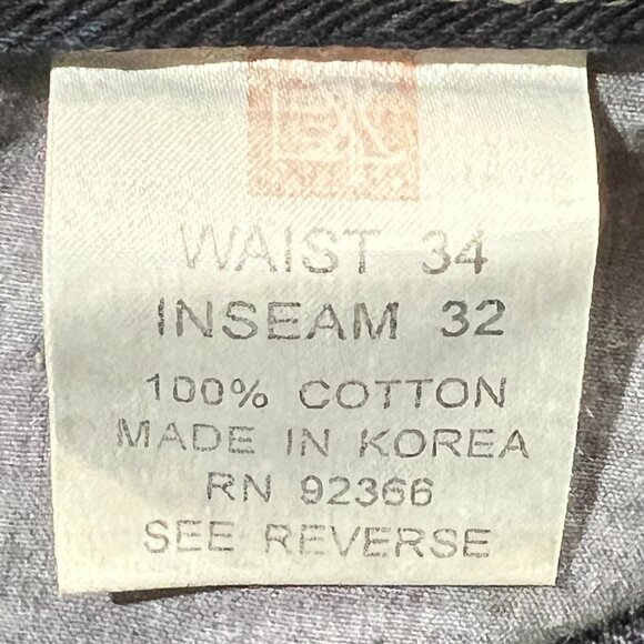 Boom X Jeans Mens 34 x 32 Baggy Wide Leg Y2K Painted Hiphop Denim Vintage 90s - Picture 10 of 14